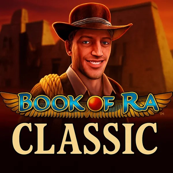 Book of Ra Classic slot logo by Novomatic at Lanista Casino